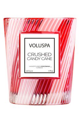 Voluspa Crushed Candy Cane Classic Textured Glass Candle