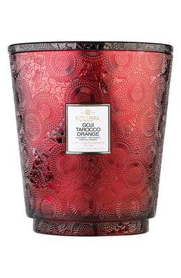 Voluspa Japonica Hearth Five-Wick Glass Candle in Goji/tarocco Orange