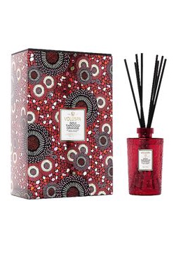 Voluspa Luxe Goji Tarocco Orange Reed Diffuser in Red.