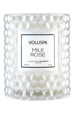 Voluspa Roses Icon Cloche Cover Candle in Milk Rose