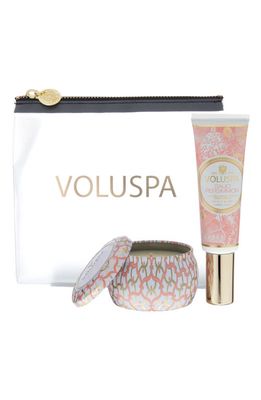 Voluspa Saijo Persimmon Hand Cream & Mini Tin Candle Set