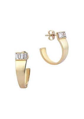 Vortex Loa 14K Yellow Gold & 0.29 TCW Diamond Hoop Earrings