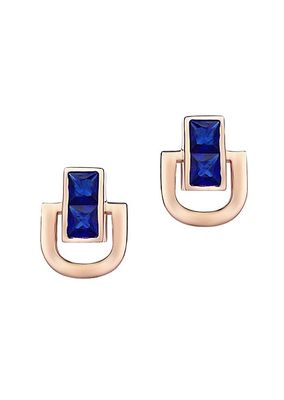 Vortex Manifest 14K Rose Gold & Sapphire Drop Earrings