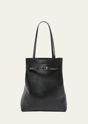 Voyou Medium North-South Tote Bag in Tumbled Leather