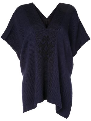 VOZ Araña knitted poncho - Blue