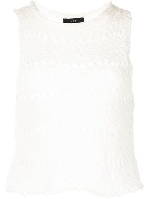 VOZ Flammé knitted crop top - White
