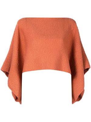VOZ flared-sleeves crop top - Orange