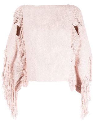 VOZ fringed cut-out crop top - Pink