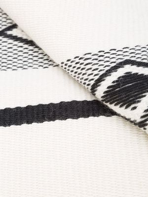 VOZ geometric print knitted scarf - White