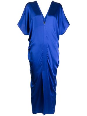 VOZ kaftan-style silk dress - Blue