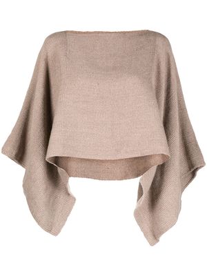 VOZ knitted alpaca wool crop top - Neutrals