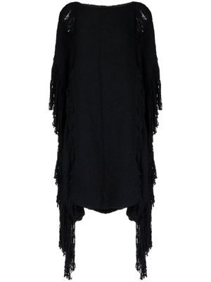 VOZ Lace Fringe Manta knitted top - Black