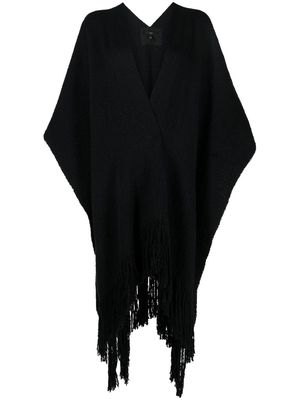 VOZ long Fringe Duster knit cardigan - Black