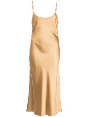 VOZ metallic silk midi slip dress - Gold