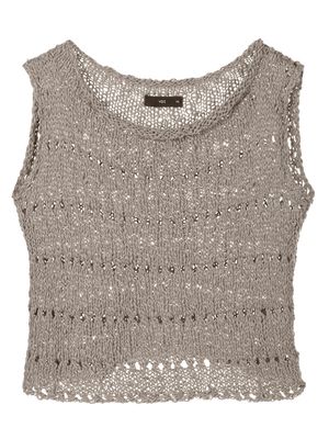 VOZ open knit crop top - Grey