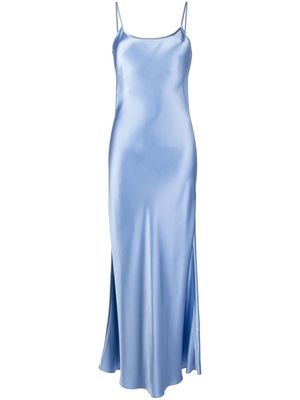 VOZ scoop-neck silk long dress - Blue