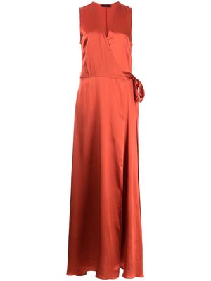 VOZ silk maxi wrap dress - Red