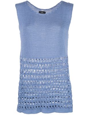 VOZ sleeveless knitted top - Blue