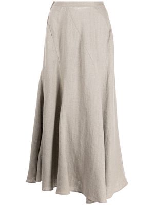 VOZ Spiral linen midi skirt - Grey