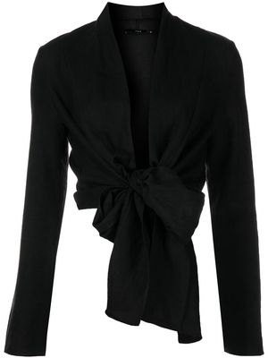 VOZ V-neck wrap blouse - Black