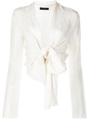 VOZ V-neck wrap blouse - White