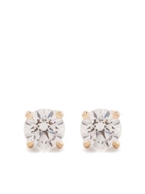 VRAI 14kt yellow gold solitaire round cut diamond stud earrings