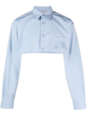 VTMNTS barcode-print cotton cropped shirt - Blue