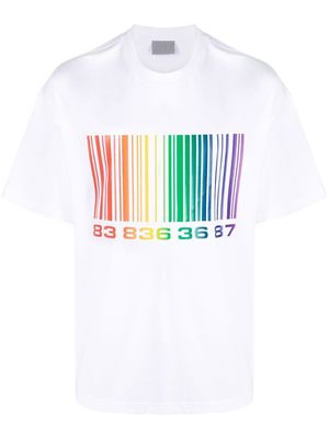 VTMNTS barcode-print crew-neck T-shirt - White