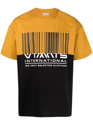 VTMNTS barcode print t-shirt - Yellow