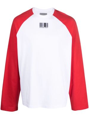 VTMNTS colour-block cotton jumper - White