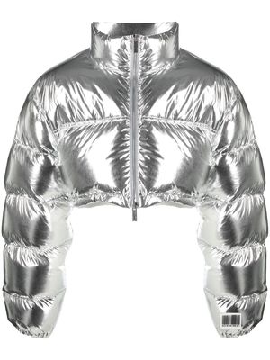 VTMNTS cropped metallic down-padded jacket - Silver