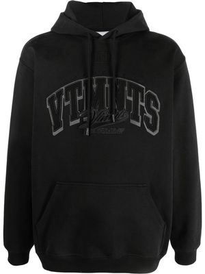VTMNTS embroidered-logo long-sleeve hoodie - Black