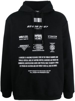 VTMNTS graphic-print hoodie - Black