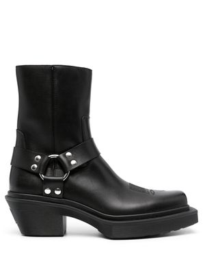 VTMNTS Harness 70mm leather ankle boots - Black