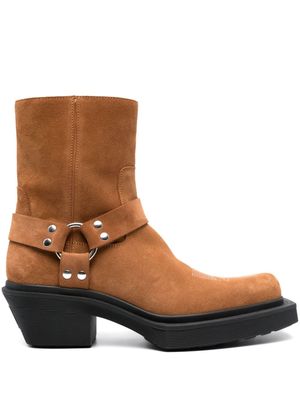 VTMNTS Harness 70mm suede ankle boots - Brown