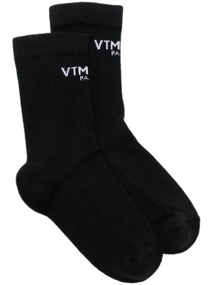 VTMNTS intarsia-knit logo socks - Black