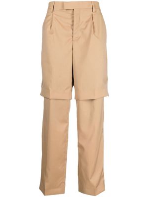 VTMNTS layered straight-leg trousers - Brown
