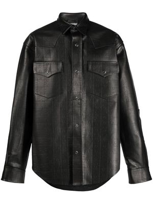 VTMNTS leather jigsaw pattern shirt - Black