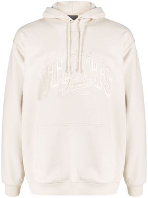 VTMNTS logo embroidered cotton hoodie - Neutrals