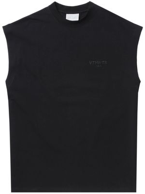 VTMNTS logo-embroidered cotton tank top - Black