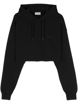 VTMNTS logo-embroidered crop hoodie - Black