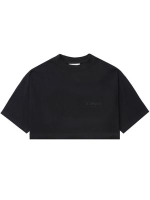 VTMNTS logo-embroidered cropped T-shirt - Black