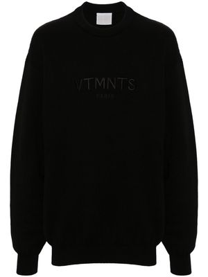 VTMNTS logo-embroidered jumper - Black