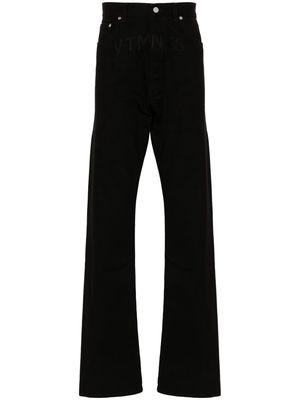 VTMNTS logo-embroidered straight-leg jeans - Black