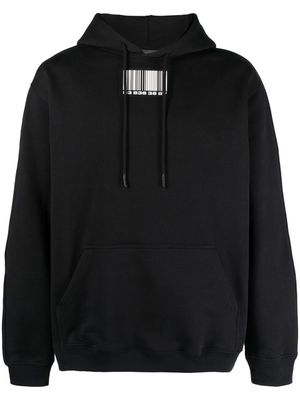 VTMNTS logo-patch long-sleeve hoodie - Black