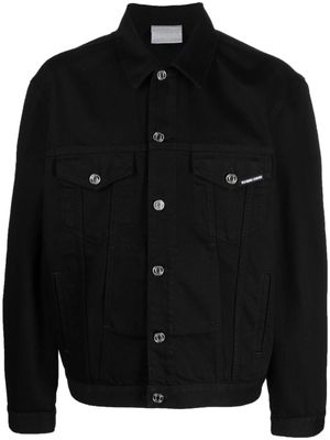 VTMNTS logo-print cotton denim jacket - Black
