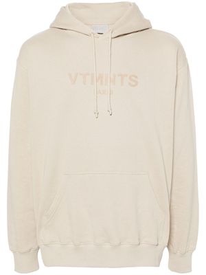 VTMNTS logo-print cotton hoodie - Neutrals