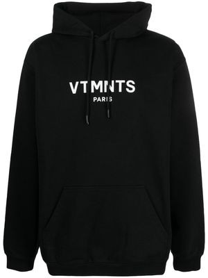 VTMNTS logo-print drawstring hoodie - Black