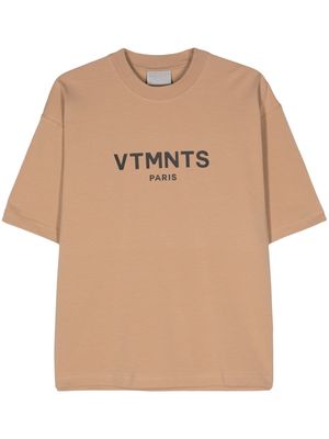 VTMNTS logo-print short-sleeve T-shirt - Brown