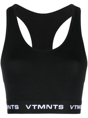 VTMNTS logo-print sports bra - Black